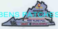 VIRGINIA,VIRGINIA POLICE SPECIAL OLYMPICS PLANE PULL 1995 1 STATE SHAPED